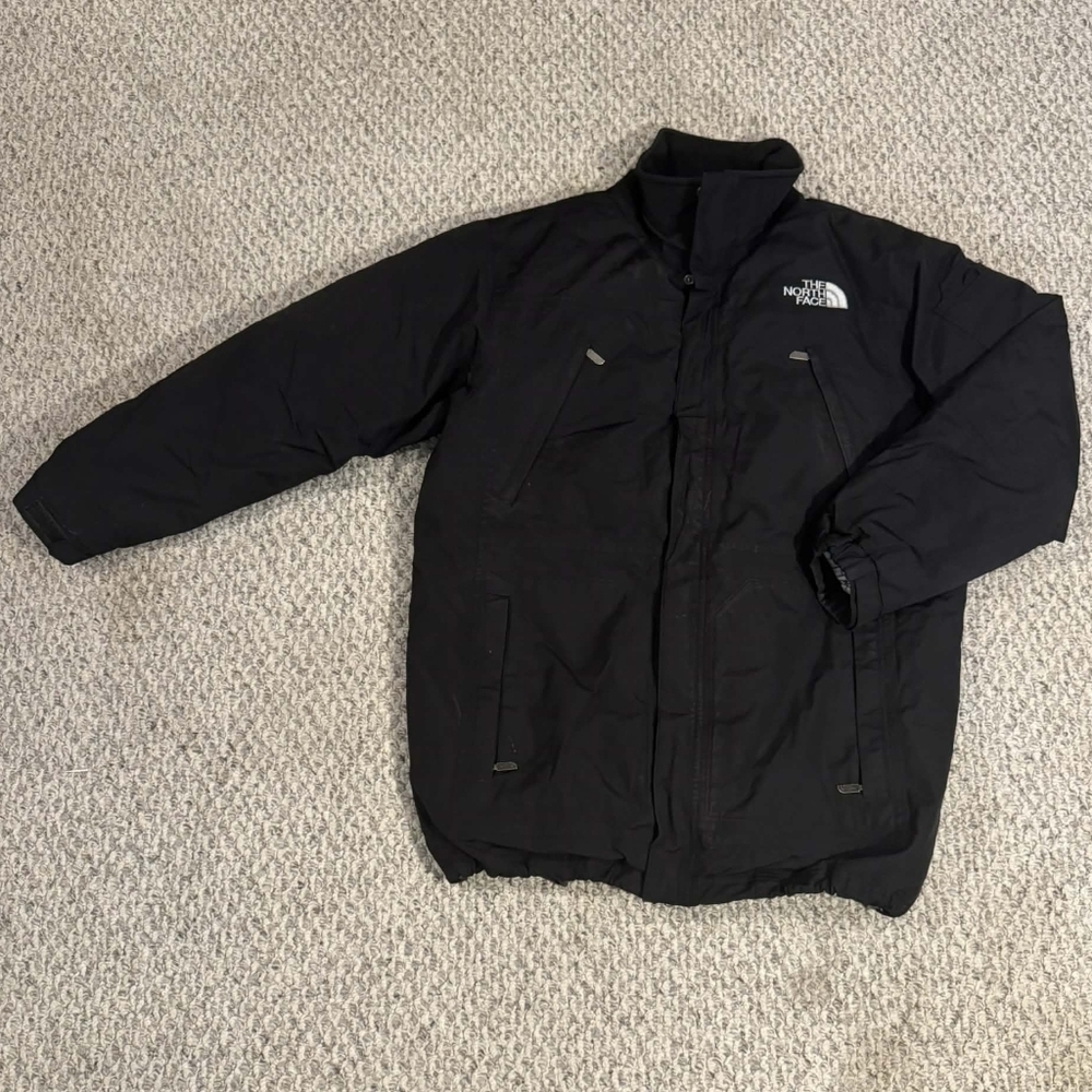 The North Face Black Down Filled Zip-Up Parka Men's Large L Warm Winter Coat EUC